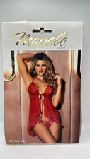 Mapale Lingerie Babydoll 7387 Red Medium Large Sleepwear Seductive Thong L17