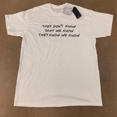 Friends They Don't Know New Look Mens Graphic T-Shirt White Crew Neck Tee M New