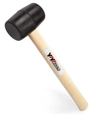 YIYITOOLS YY-2-005 Rubber Mallet Hammer With Wood Handle–8-oz black