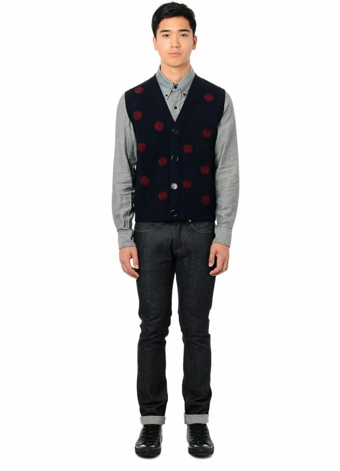 Chaleco informal Band Of Outsiders para hombre azul marino 100 % lana con botones talla US 2XS XS S  Foto 2 de 3