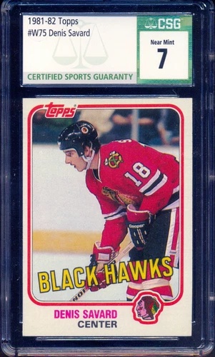 1981-82 TOPPS HOCKEY NHL #75 Denis Savard Rookie CSG 7 NM Chicago Black Hawks RC