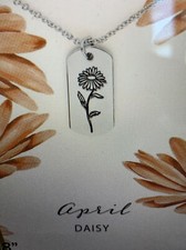 Sterling Forever April Daisy Necklace