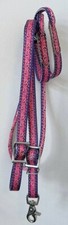 Showman 7.5' Pink  Purple Filigree Rolled Nylon Contest Reins