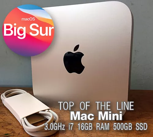 Apple Mac Mini 3.0Ghz Core i7 16GB RAM 500GB SSD OS11 'BIG SUR' TOP OF THE LINE 