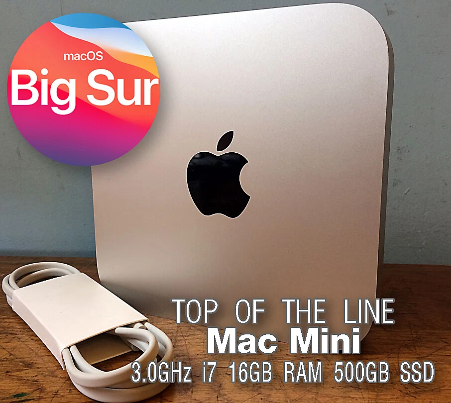 Apple Mac Mini 3.0Ghz Core i7 16GB RAM 500GB SSD OS11 'BIG SUR' TOP OF THE LINE