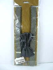 Adjustable Suspenders And Bowtie Set Unisex Adult Pre-Tied Pewter Gray New