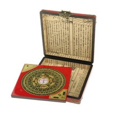 LARGE BAGUA COMPASS Feng Shui Luo Pan Dragon Phoenix Pattern Leather Case