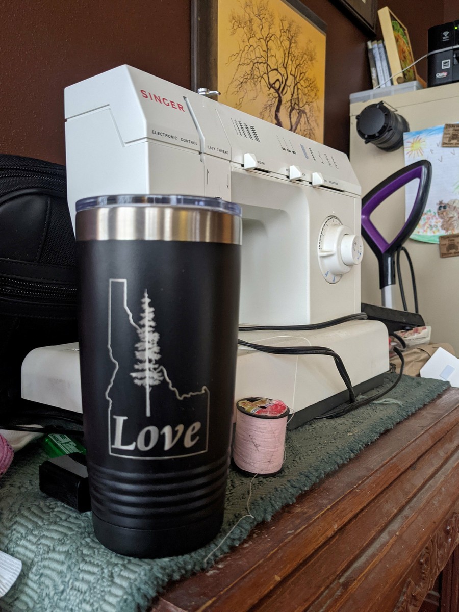 LightCutters Love Idaho 20 Oz Tumbler – Insulated Stainless Steel, Etched, With Lid, Personalized Gift