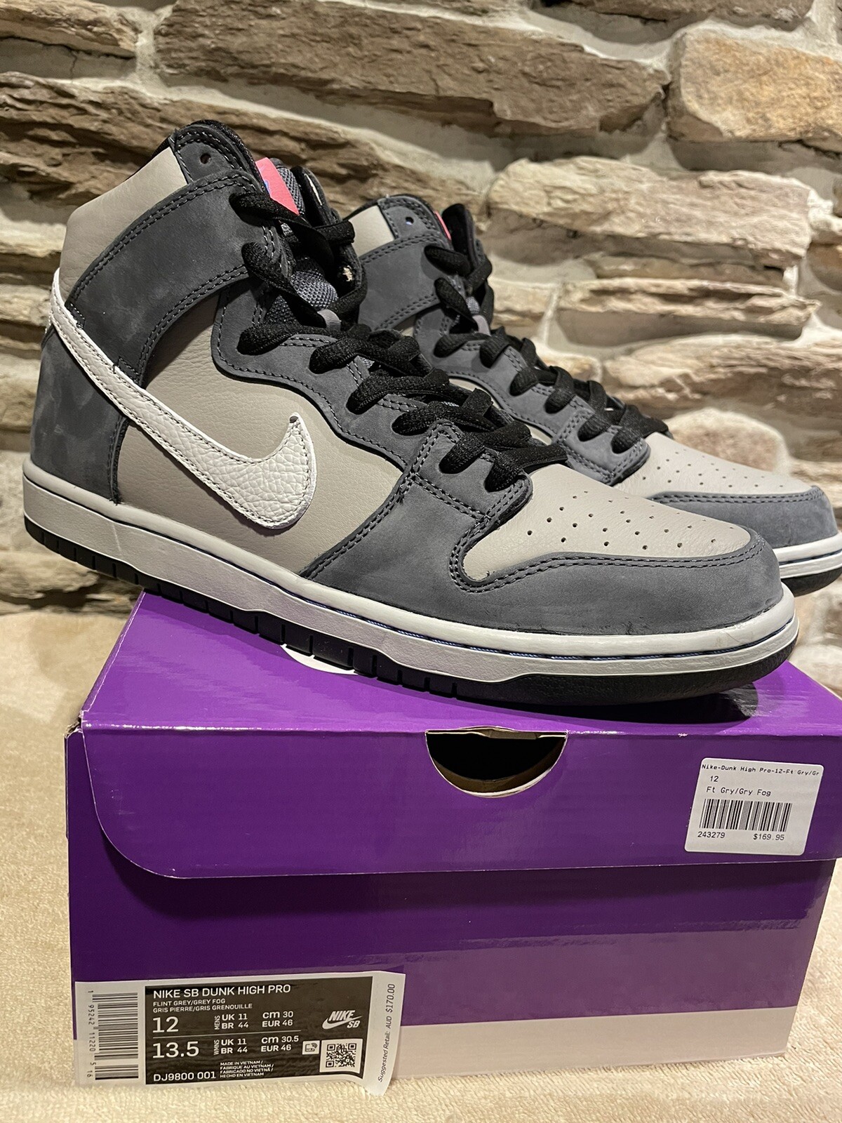 Nike SB Dunk High Pro Medium Grey -size 12 Cool Grey Shadow 2.0 | eBay