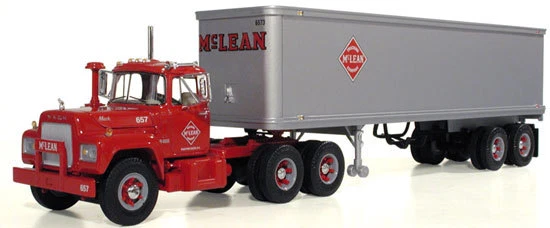 HUGE 17" LONG MCLEAN FREIGHT TANDEM TANDEM R MACK TRACTOR TRAILER FIRST GEAR - Image 2 of 2