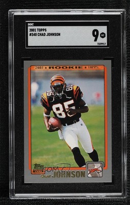 2001 Topps Chad Johnson #340 SGC 9 MINT Rookie RC