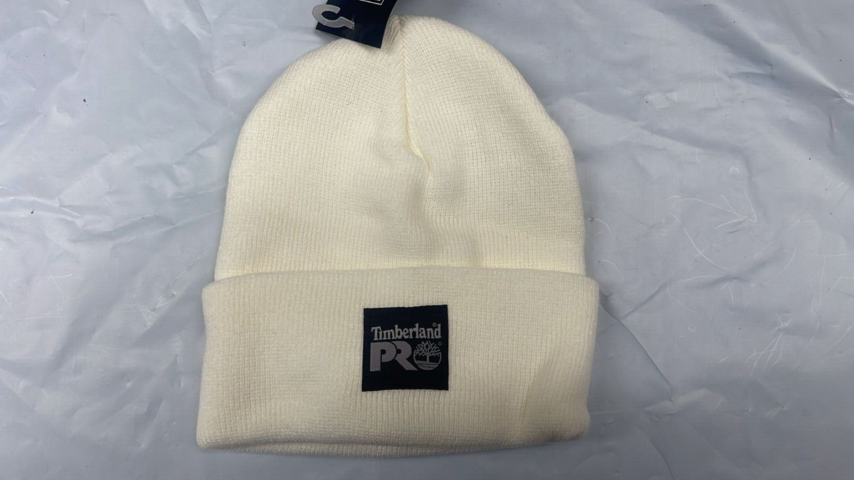 Timberland UNISEX Off White Fair Winter Beanie Hat A1V98148