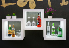 Mensola Cubo Luminosa PortaOggetti Portabottiglie Libreria Resina 45x29xh45cm 