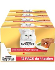 Purina Gourmet Gold Cuore Morbido Umido Gatto con Manzo e Pollo, 48 Lattine...