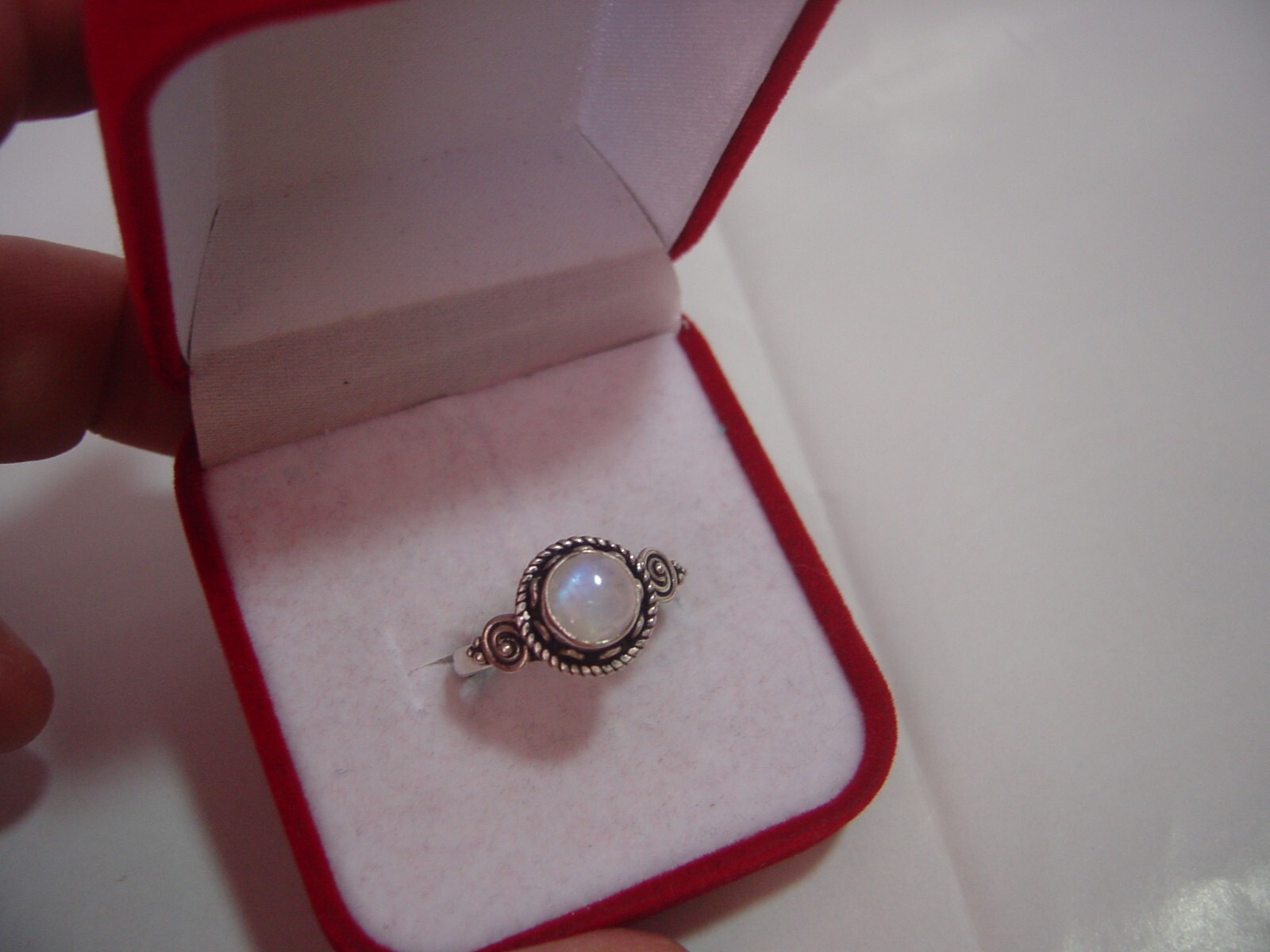 Solid Silver Vintage Ring-incredible rainbow moon… - image 2