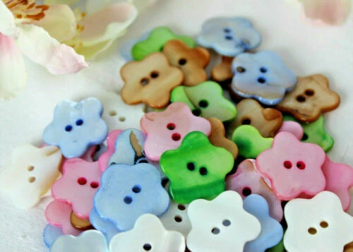 Knöpfe zum Nähen Perlmutt mit Blumen-Form