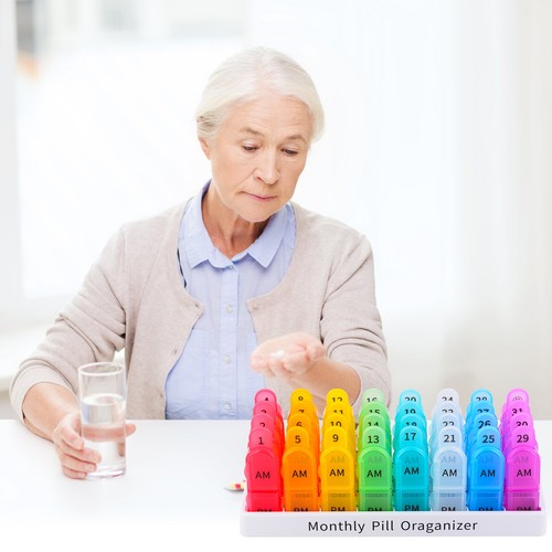 30 Days 2 Times Monthly Pill Organizer Case Box Medicine Holder Planner BPA-Free - Picture 15 of 18