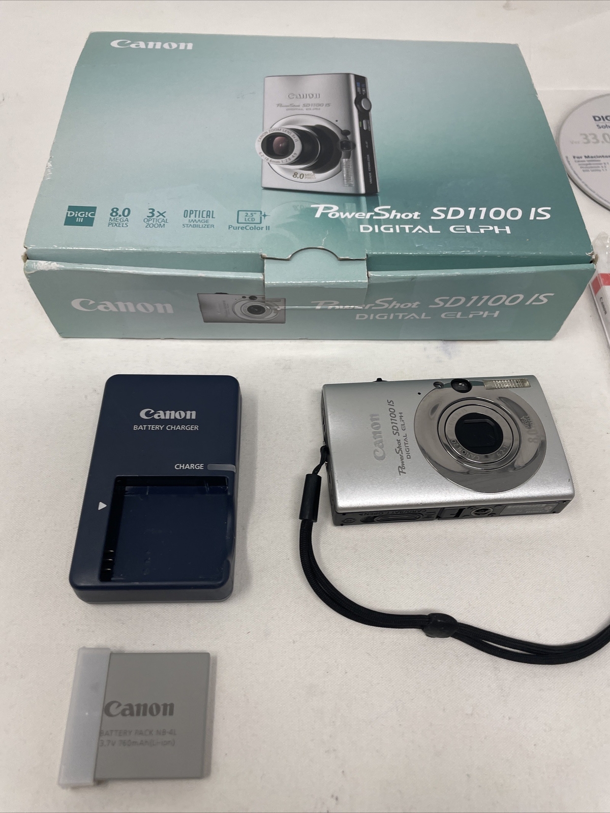 Canon PowerShot SD1100 IS Digital ELPH Silver 8.0 MP Digital Camera
