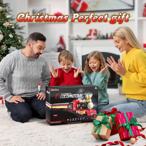Christmas Train Set for Kids Ages 4-8,With Remote Control,Steam Locomotive,Light - Picture 8 of 8