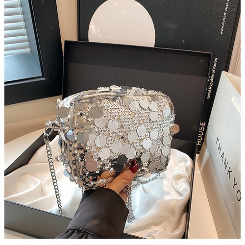 Trendy New Shiny Sequined Large Capacity Shoulder Bag Stylish Crossbody Bag For - Picture 10 of 10