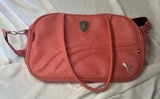 Salmon Color Leather Puma Ferrari Bag With Italy Tag Crossbody Or Shoulder Strap