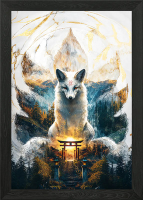 Kitsune's Realm of Enlightenment Gerahmtes Wandbild Poster Leinwanddruck Bild
