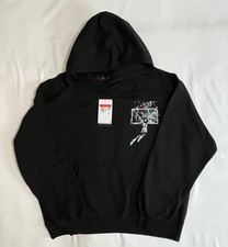 Nike Jordan Brooklyn Oversize Black Hoodie Fleece Pullover Sz Large IF5853-010