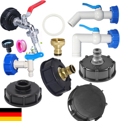 IBC Container Adapter Auslaufhahn Hahn Kugelauslaufhahn Kappe Zubehör 3/4 1/2 1''