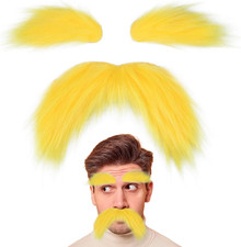 Fake Mustache and Eyebrows Self Adhesive Fake Beard Novelty Costume Facial Hair