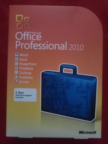 Microsoft Office Professional 2010 FULL RETAIL VERSION DVD w/Product Key