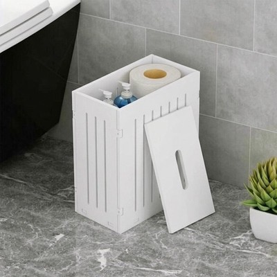 Schmale weiße Badezimmer Aufbewahrungsbox freistehend Toilettenpapier Organizer