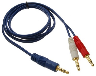 CablesOnline, 6ft 3.5mm (1/8'') TRS Stereo Male to Dual (Rd/Wh) 3.5mm (1/8'') T...