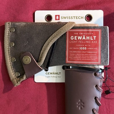 SwissTech Gewahlt Light Felling Axe Forged Carbon Steel. 2.25 Lbs Head Brand New
