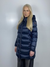 Giacca donna Parajumpers Marion lunga puffer blu navy taglia M adatta 8/10 prezzo consigliato £550