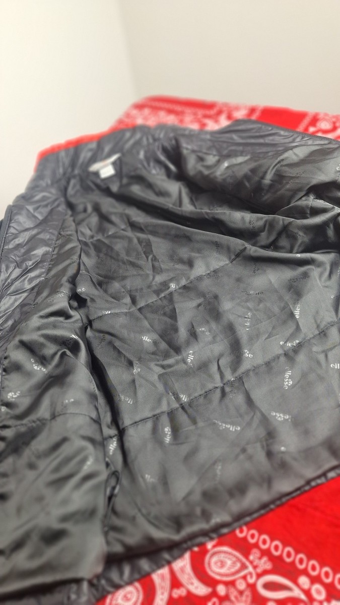 Ellesse Track Jacket Womens Small Black Red Full Zip Windbreaker Retro Y2K View 6