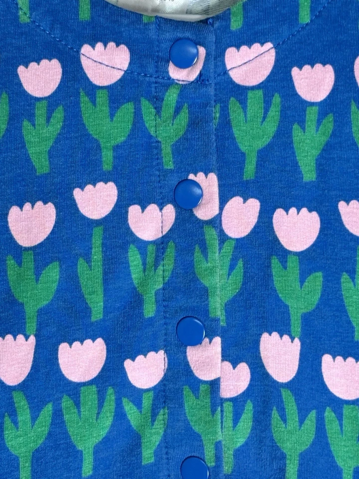 Vestido Hanna Andersson Niñas Azul Tulipán Floral Algodón Orgánico Talla 140 EE. UU. 10 Foto 2 de 4