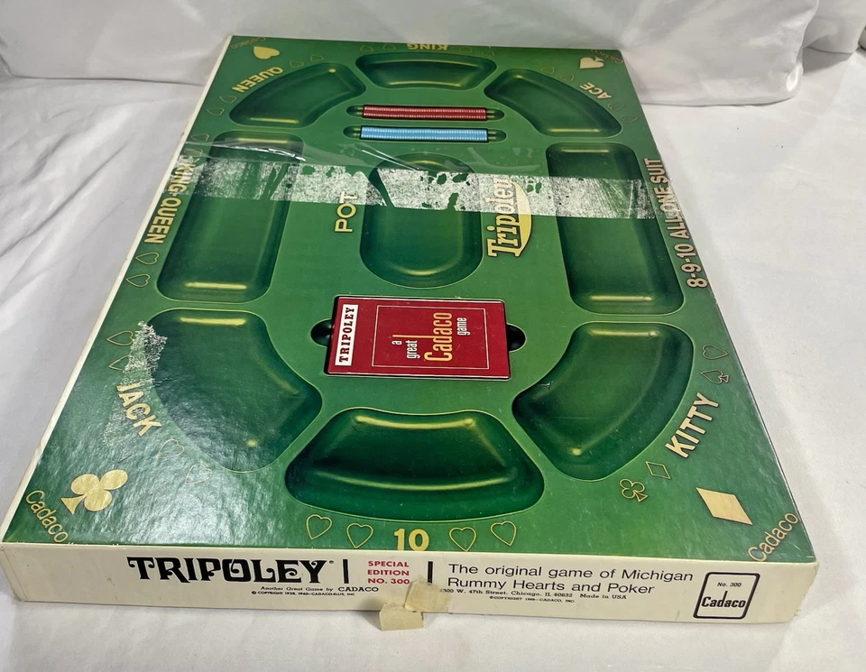 Tarjetas fichas originales completas vintage 1960 Cadaco Tripoley edición especial #300 Foto 2 de 4