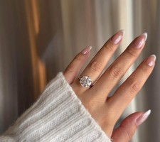 GRA Certified Moissanite Solitaire Prong Setting Silver Women's Engagement Ring