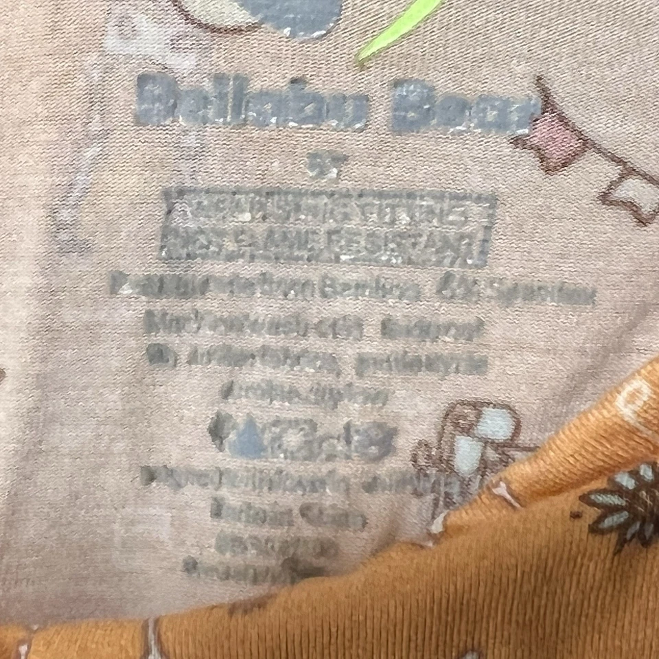 Bellabu Bear Nightgown Girls Size 6Y Orange Long Sleeve Halloween Skeleton - Image 3 of 4