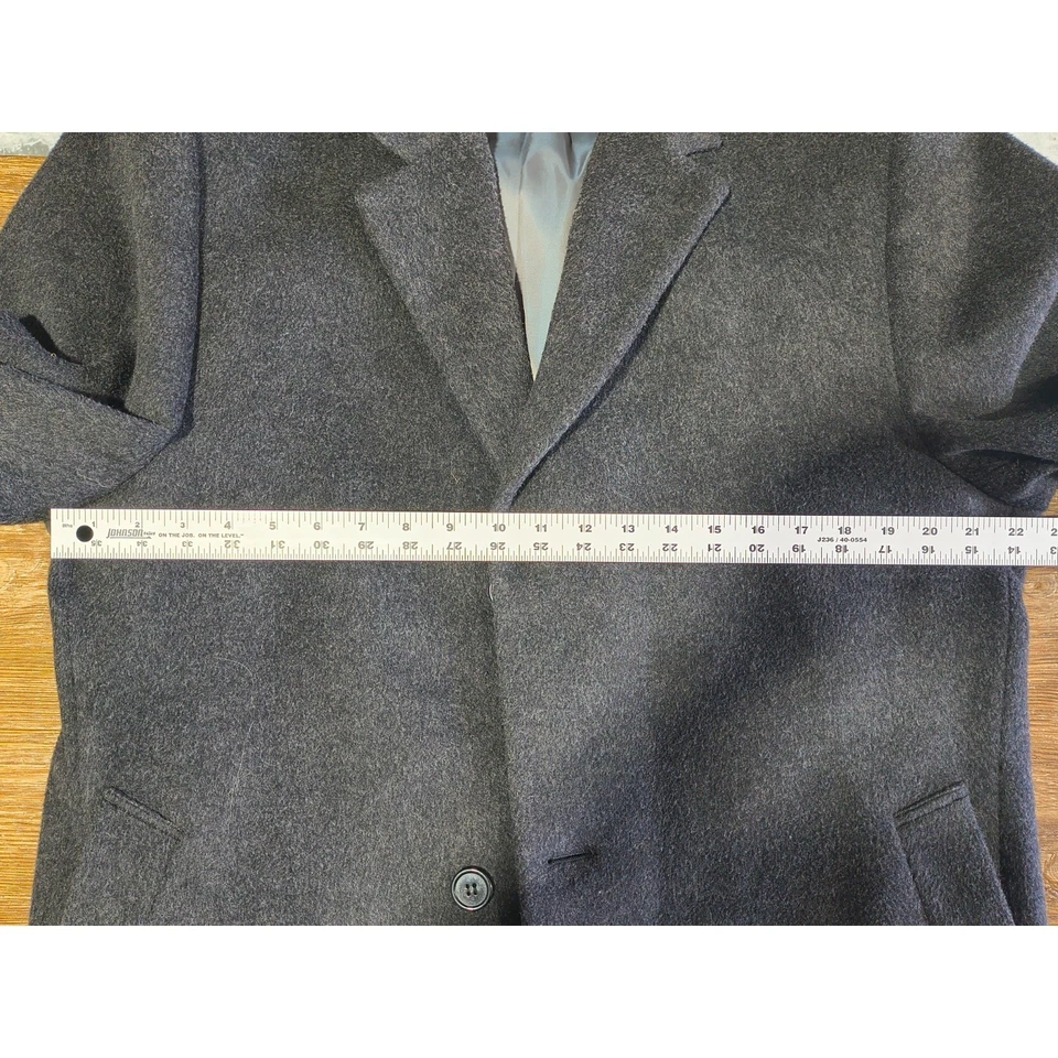Abrigo largo con botones Calvin Klein mezcla de cachemir para hombre talla 44 gris carbón Foto 3 de 4