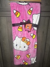 New Hello Kitty & Candy Corn Pink Halloween 60" x 70" Plush Throw Blanket