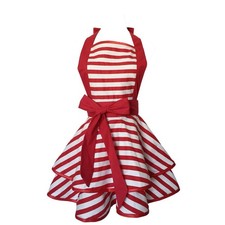 Adjustable Red Cotton Apron Lightweight Comfortable High Quality For Home Kit...