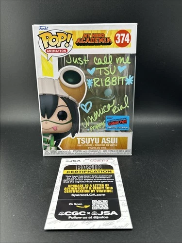 Funko Pop! My Hero Academia - Tsuyu Nycc Sticker Signed By Monica Rial JSA COA