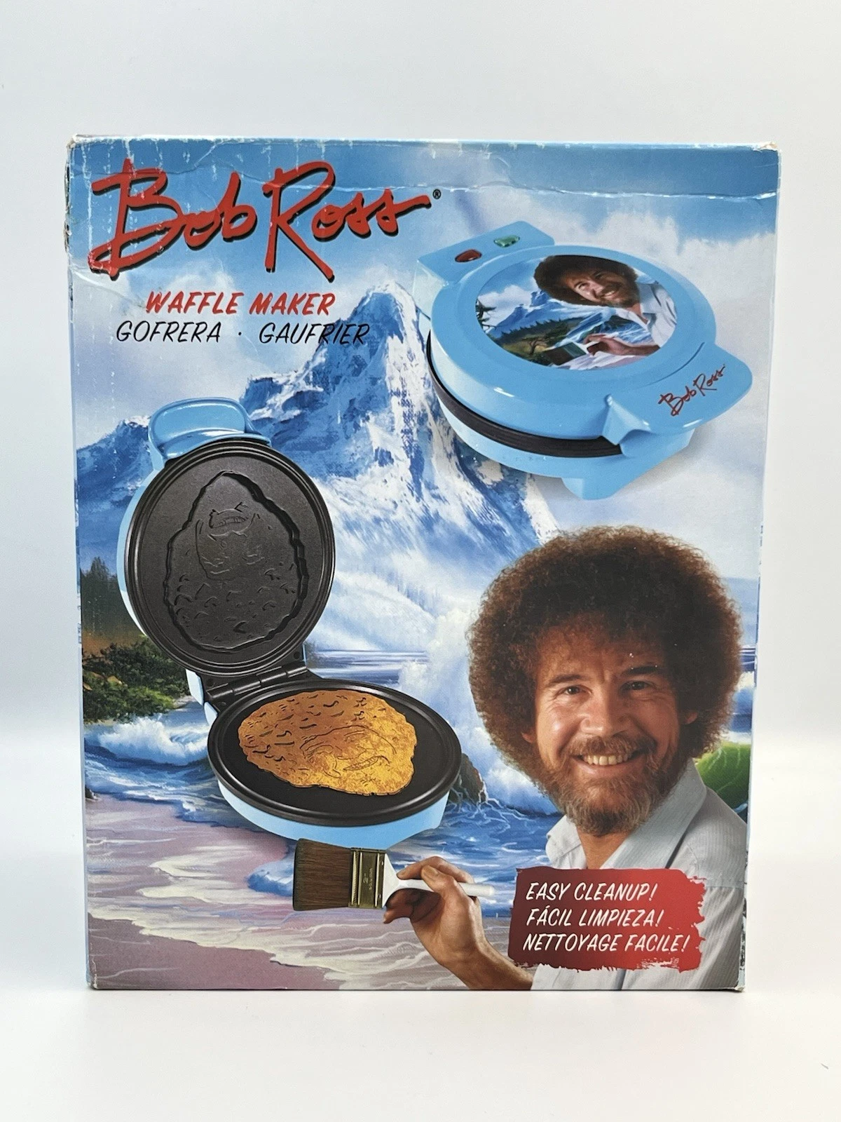 Bob Ross Waffle Maker - Bob's Iconic Face on Your Waffles - Waffle Iron
