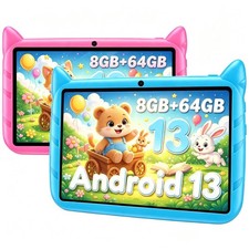 Android 13 7 Inch Kids Tablet 8GB 64GB WiFi 2MP 5MP Camera 6800mAh Battery Gift