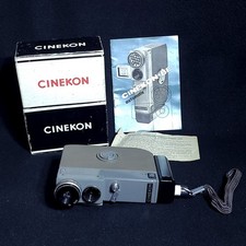 Cinekon model 8E 8mm Movie Camera W/ Original Box, Instructions Film Inside