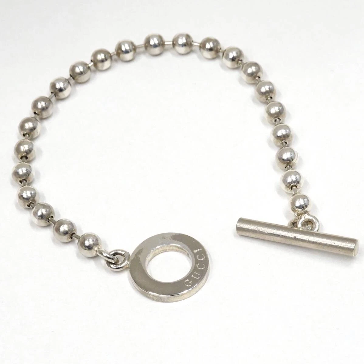 BRACELET CHAÎNE BOULE GUCCI ARGENT SV925 MODE BIJOUX ENVIRON 15,2 G