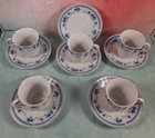 Vintage Yamasengn Blue Floral Jakarta Porcelain 22 CC Gold Demitasse Coffee Set — photo 1