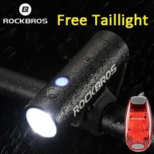 ROCKBROS Bicycle Headlight Waterproof Cycling Light With Mount USB LED 800LM