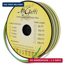 14 Gauge 4 Wire Trailer Wire Spool 100ft 4 Way Single Conductor Bonded Flat Tra